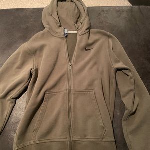 Green Nike zip up hoodie